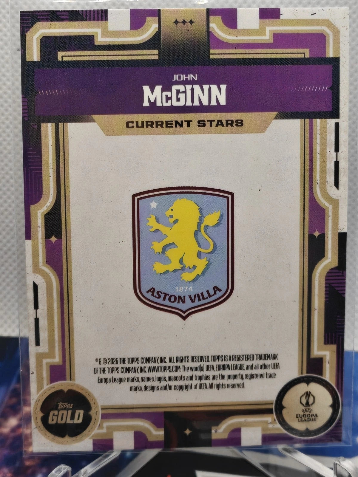 John McGinn Topps Gold UEFA CC - Current Stars 2025-26 Numbered 13/50