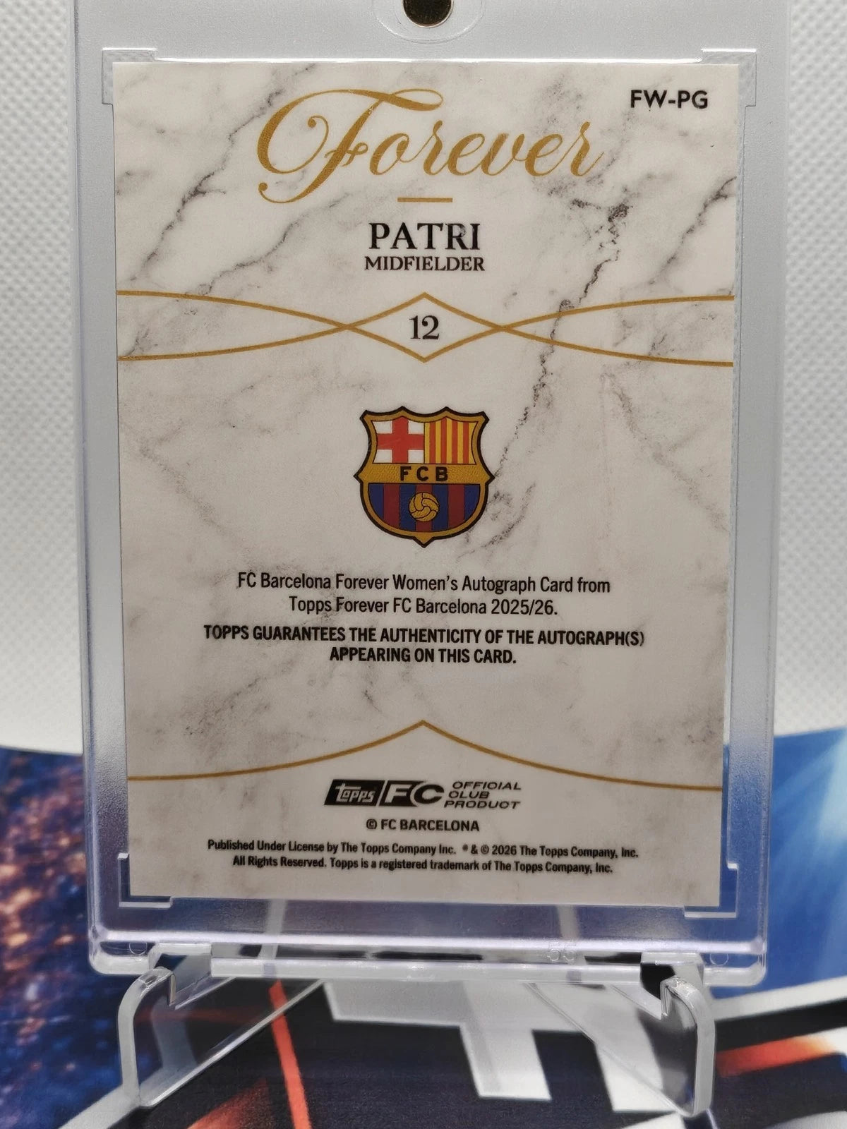 Patri Guijarro Topps Forever FC Barcelona 2025/26 Autograph /99