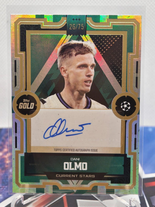Dani Olmo Topps Gold UCC 25/26 Autograph Numbered 26/75