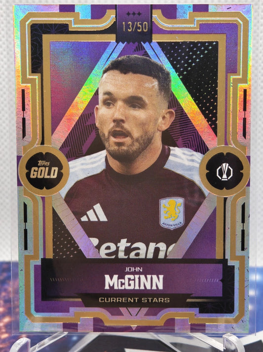 John McGinn Topps Gold UEFA CC - Current Stars 2025-26 Numbered 13/50