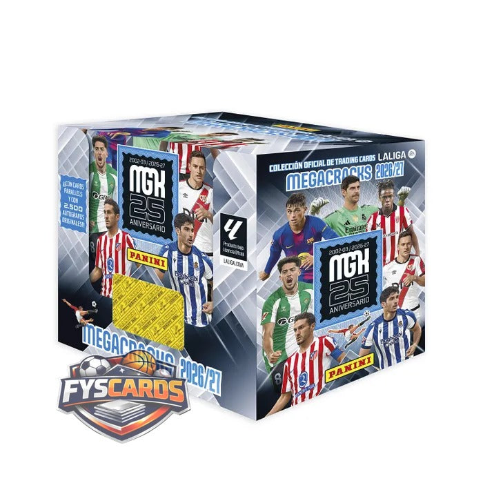 Megacracks 2026/27 - Cajita 50 sobres - 25º Aniversario - Colección Oficial Panini